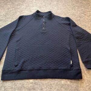 Eddie Bauer Navy Quilted Pullover Sweatshirt